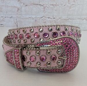 Christine Alexander Pink and Silver Studded Belt